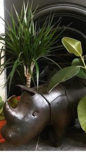 omersa leather footstool standard rhino