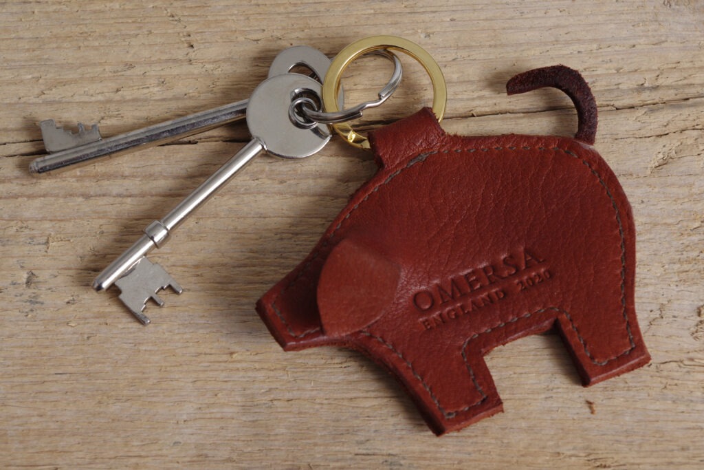 Pig Key Ring | Hand Crafted Leather Animals | Omersa & Co