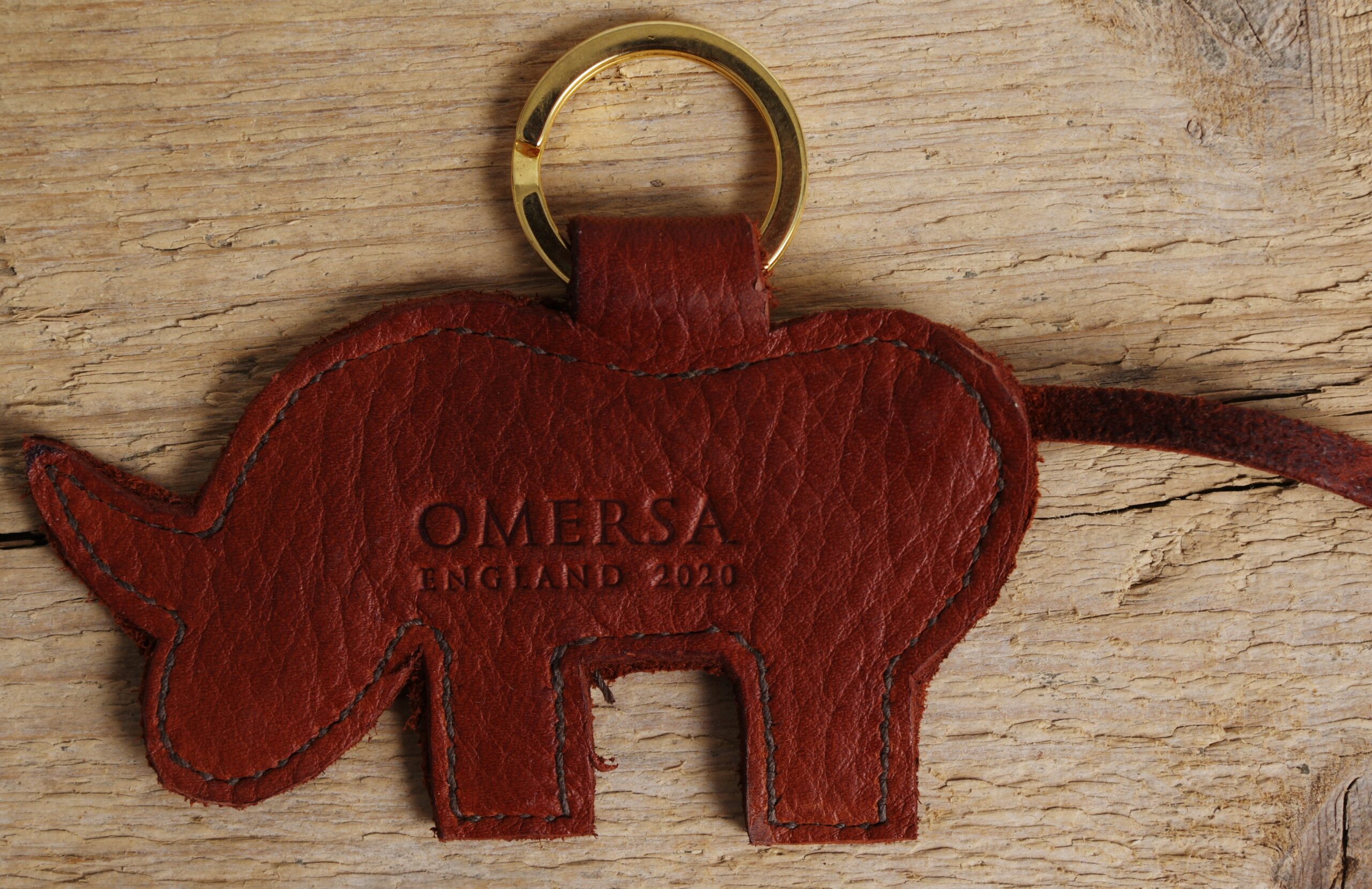 Rhinoceros Key Ring, Hand Crafted Leather Animals