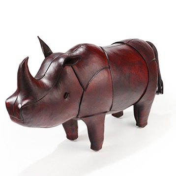 Rhinoceros | Hand Crafted Leather Animals | Omersa & Co